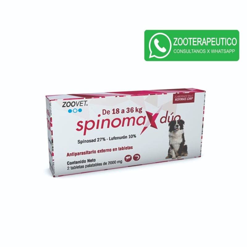Comprimidos Spinomax Dúo 18A36Kg - Zoovet