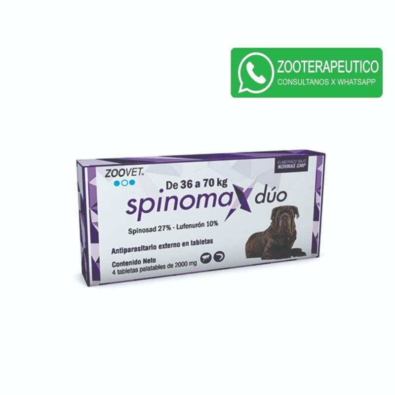 Comprimidos Spinomax Dúo 36A70Kg - Zoovet