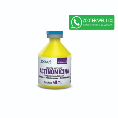 Actinomicina Antibiótico Aminoglucósido Inyectable 40Ml - Zoovet
