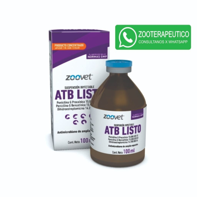 Atb Listo X100Ml- Antimicrobiano De Amplio Espectro - Larga Acción- Zoovet
