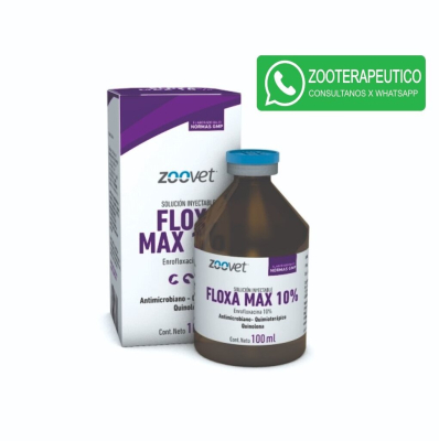 Floxa Max 10% X 100 Ml - Antibiótico De Amplio Espectro - Quinolona - Zoovet