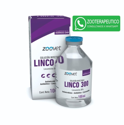 Linco 300 X 100Ml - Antibiótico - Lincosamida - Zoovet