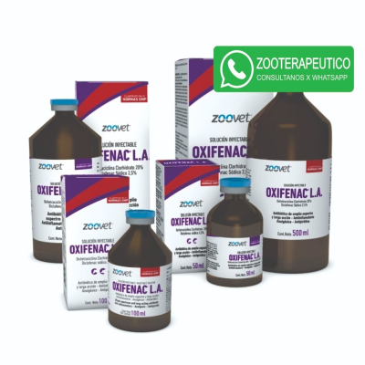 Oxifenac L.a. X 250 Ml Antibiótico De Amplio Espectro - Antiinflamatorio - Analgésico Y Antipirético De Acción Prolong - Zoovet