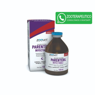 Parenteril Iny X 100 Ml- Antibiótico - Antiinflamatorio - Antipirético - Analgésico - Zoovet