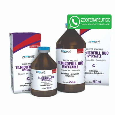 Tilmicofull Duo X 100 Ml - Antibiótico - Macrólido - Antiinflamatorio No Esteroide - Antipirético - Analgésico- Zoovet