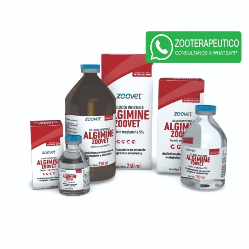 Algimine X 50 Ml -Antiinflamatorio No Esteroide - Analgésico - Antipirético - Zoovet