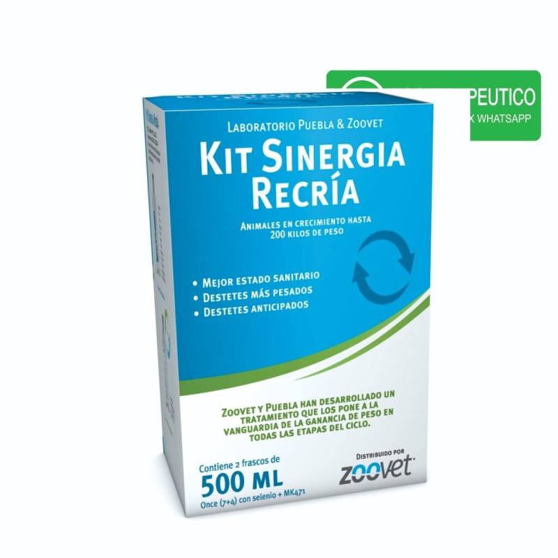 Kit Sinergia Recria 2 F X 500 Ml - Mejorador De La Conversión (Anabólico No Hormonal)- Zoovet