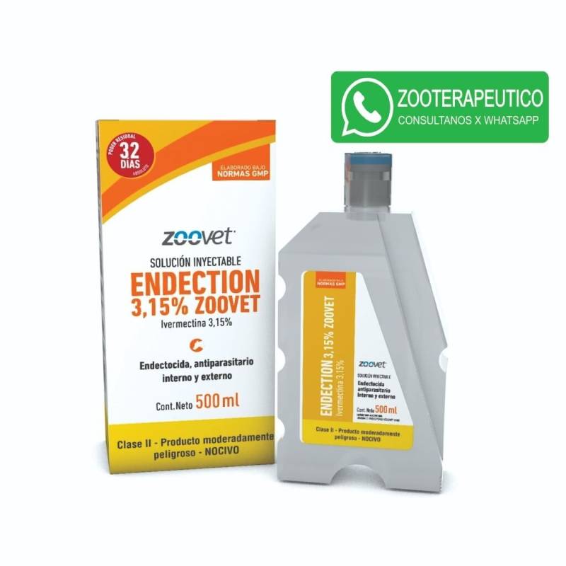 Endection 3.15 % X 500 Ml- Endectocida De Acción Persistente - Zoovet