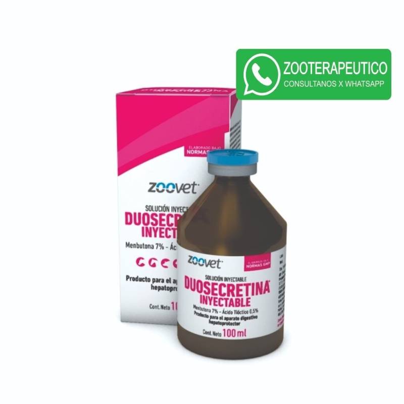 Duosecretina X 100 Ml - Colerético - Colagogo - Hipersecretor Pancreático Y Biliar - Zoovet