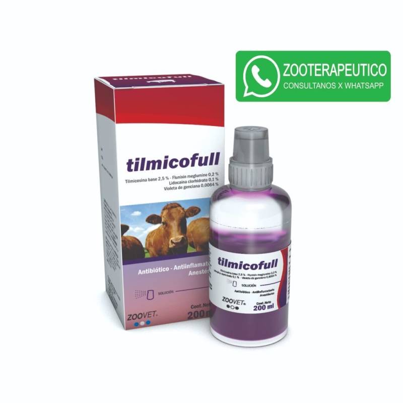 Tilmicofull Spray X 200 Ml - Antimicrobiano - Antiinflamatorio - Anestésico -Zoovet
