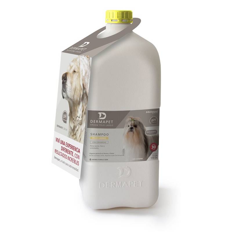 Shampoo Para Pelo Largo, Liso Y Ondulado 5 Litros- Dermapet