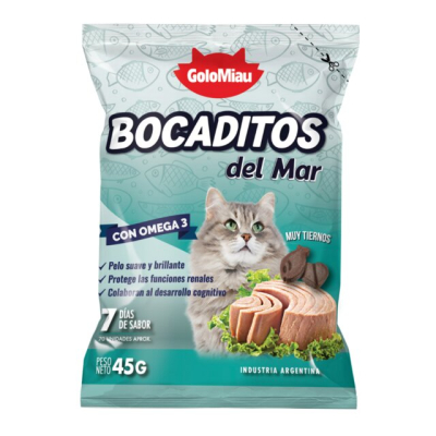 Bocaditos Del Mar P/Gatos X 45 Grs - Golomiau