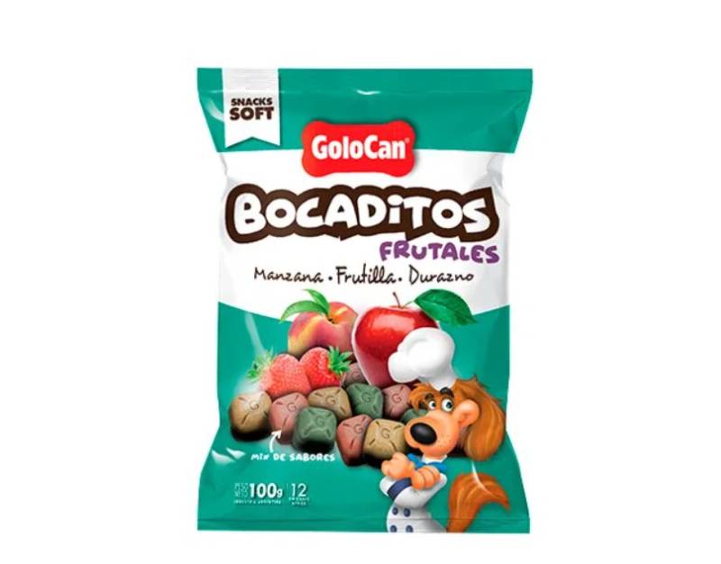 Bocaditos Manzana Frutilla Y Durazno 100 Grs X Und .- Golocan