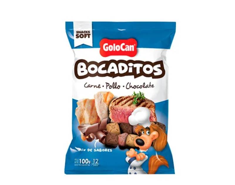 Bocaditos Carne Pollo Y Chocolate 100 Grs X Unid- Golocan
