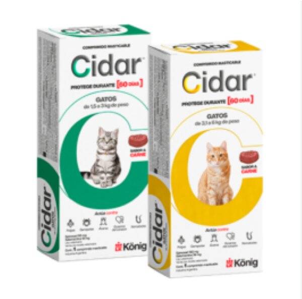 Cidar Gato 1,5 A 3Kg Pulguida Y Antiparasitario - Konig