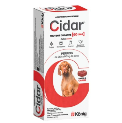 Cidar Perro 25,1 A 50Kg Pulguicida Y Antiparasitario - Konig