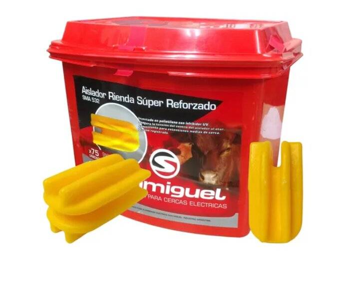 Aislador Para Boyero Eléctrico Esquinero  Aislador Rienda Color Amarillo - San Miguel - Por Unidad