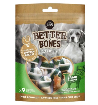 Better Bones Huesos Enrollados De Pollo Con Cordero/Menta 9 U. - Zeus