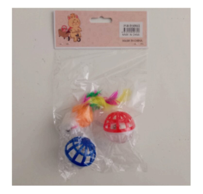 Juguete Pelota Y Laucha Con Pluma - Accesorios Mascotas