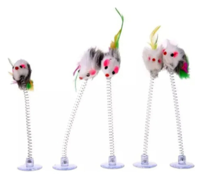 Juguete Laucha Con Resorte Y Sopapa - Accesorios Mascotas