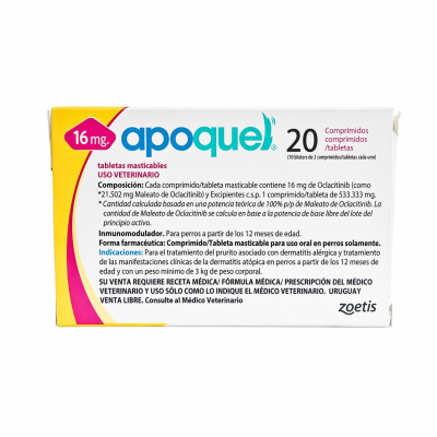 Apoquel Masticable 16Mg X 20 Comprimidos - Zoetis