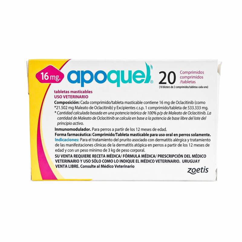 Apoquel Masticable 16Mg X 20 Comprimidos - Zoetis