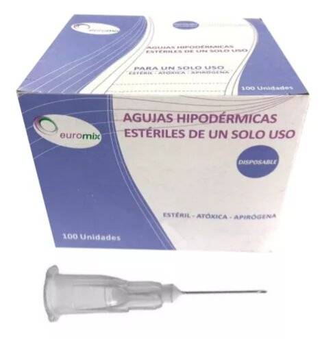 Agujas Desc. Plastica 25 / 6 23G-1 X 100 Unid - Euro Mix