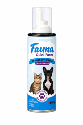 Espuma Seca Para Mascotas Fauna  Antiseptica 210 Ml - Konig