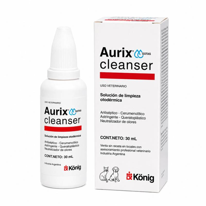 Aurix Cleanser Limpia Oidos Perro Gatox 30Ml - Konig